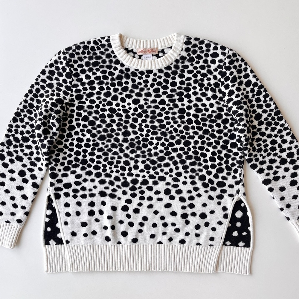 Mara Hoffman Dot Strata Sweater Black and White Size Small